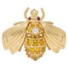 Brosche Biene Gold Edelsteine Diamant Rubin Saphir Vintage