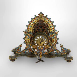 Kaminuhr im maurischen Stil Bronze Emaille 19 Jh.