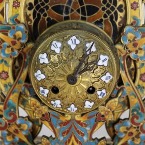 Kaminuhr im maurischen Stil Bronze Emaille 19 Jh.