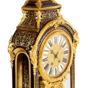 Französische Kaminuhr Boulle Stil Messing Intarsien 19 Jh.