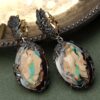 Ohrringe Hänger Opal Silber Gold handgefertigtes Design