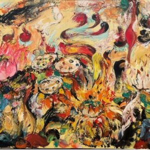 Abstraktes Ölgemälde auf Leinwand Indonesische Schule 1970er Jahre